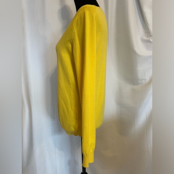 Tommy Hilfiger Pima Cotton Blend yellow v-neck long sleeve sweater size large - Picture 2 of 6